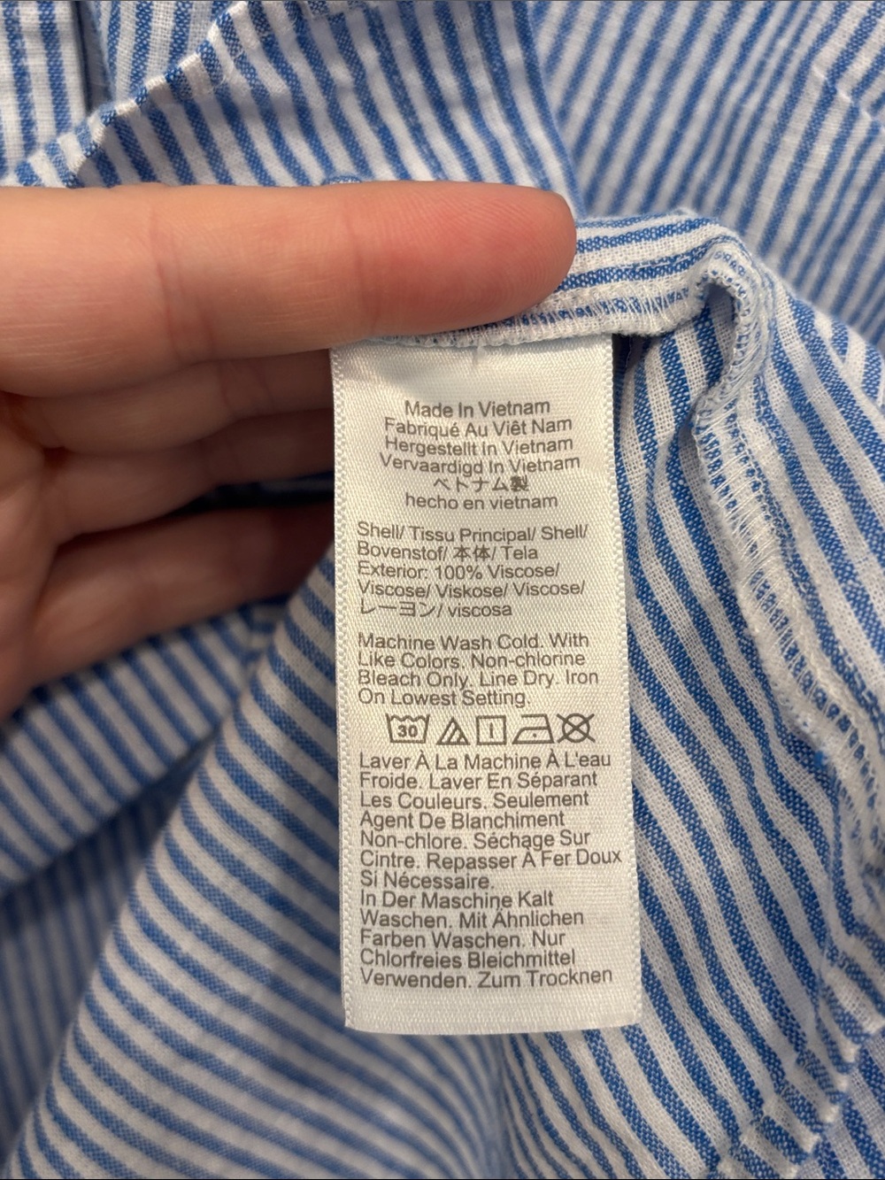 J. Crew Women’s Blue & White Striped Short-Sleeve Button Down Shirt Size S - Picture 7 of 8